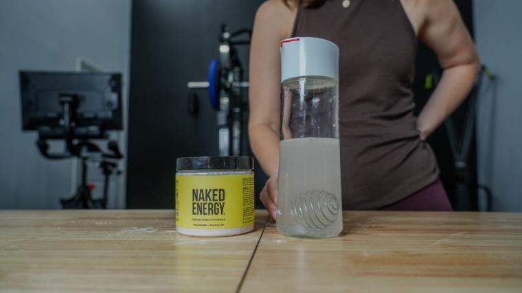 Our tester with Naked Nutrition Naked Energy.