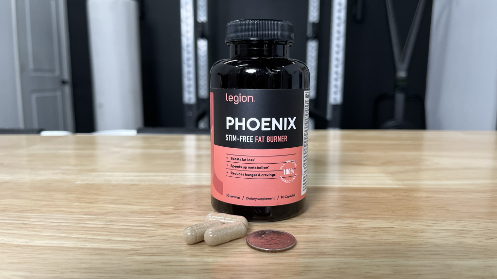 Legion Phoenix fat burner supplement at BarBend testing center.